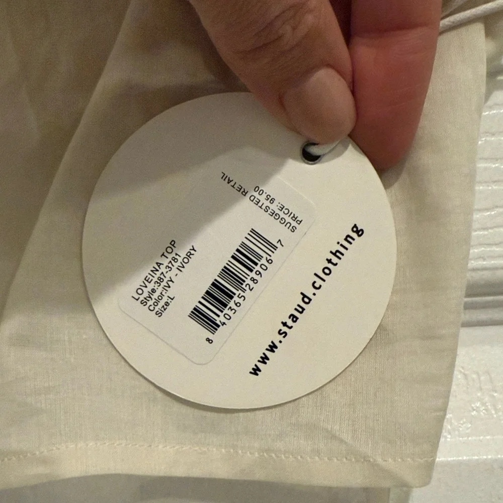 BNWT STAUD Loveina SheerTank Top in Ivory Size Large - Picture 4 of 5